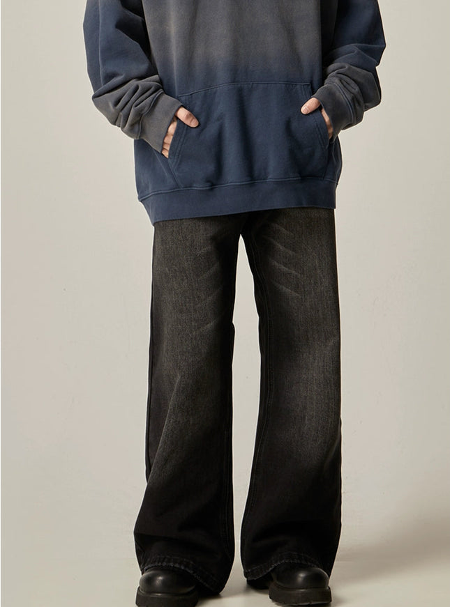ウォッシュラインストレートデニム