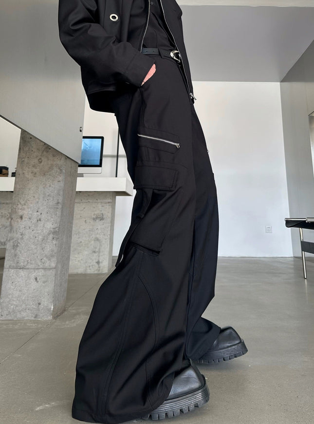 ジップディテールワイドパンツ