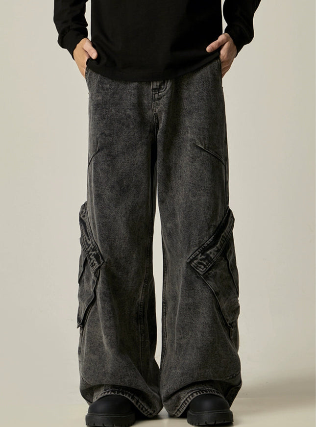 ウォッシュワイドデニム