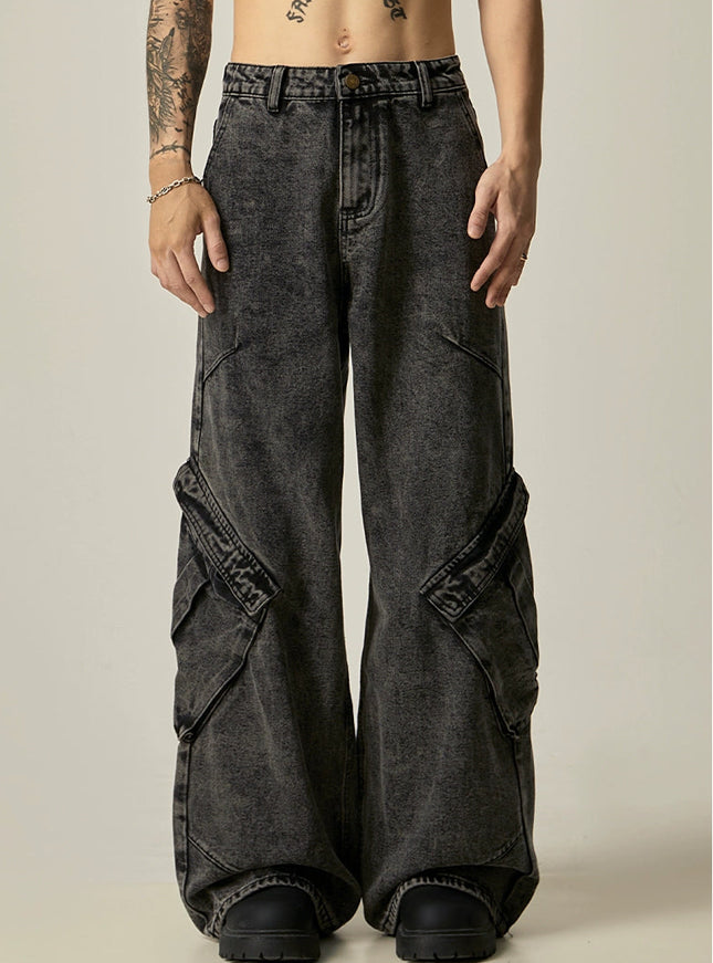 ウォッシュワイドデニム