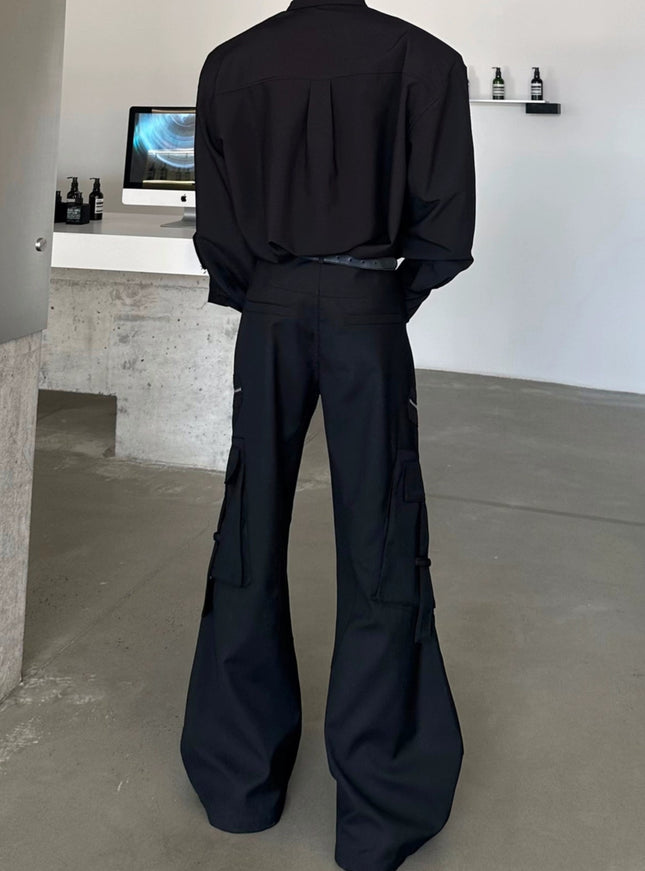 ジップディテールワイドパンツ