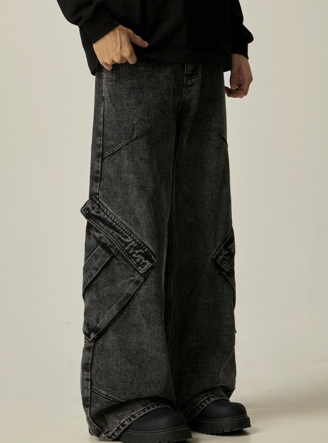 ウォッシュワイドデニム