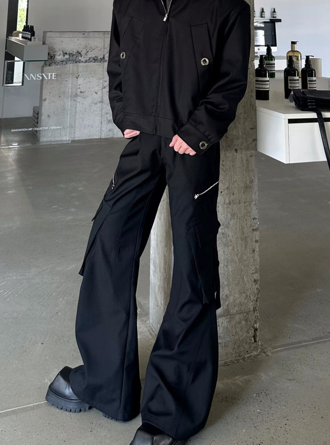 ジップディテールワイドパンツ