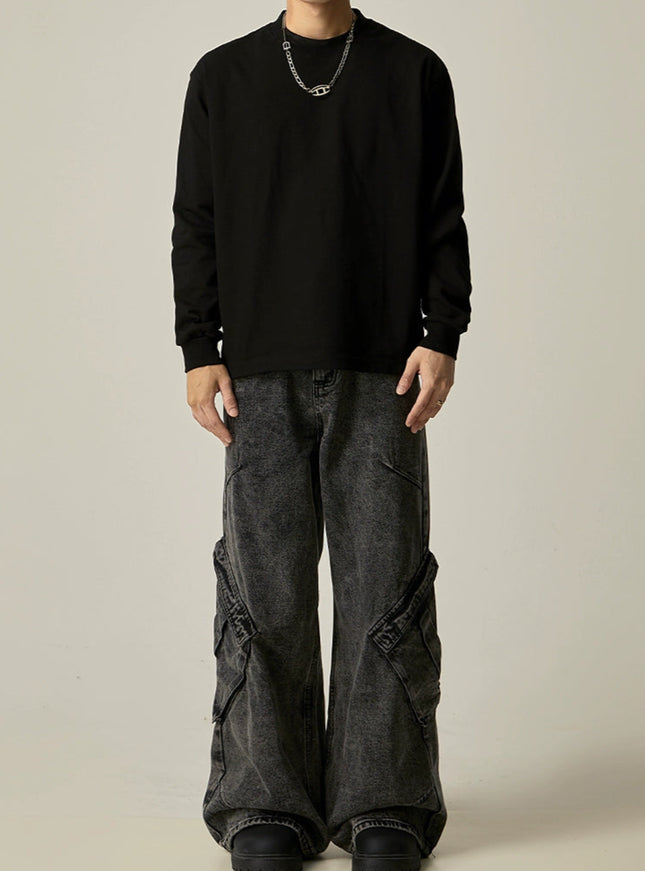 ウォッシュワイドデニム