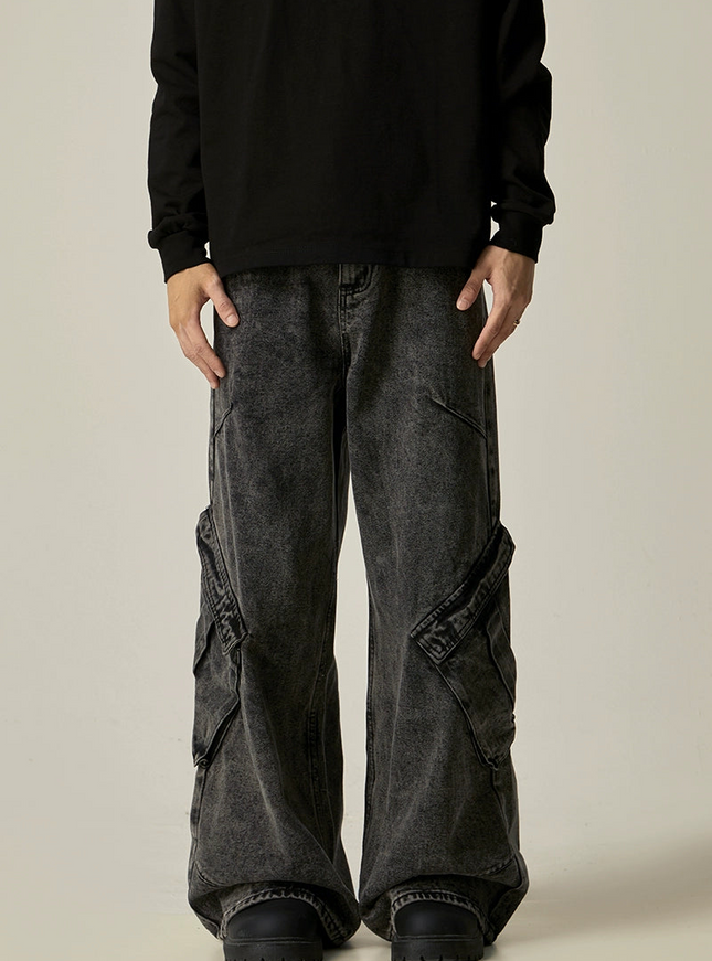 ウォッシュワイドデニム