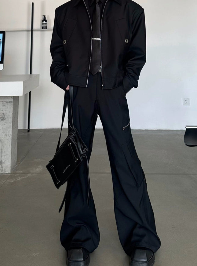 ジップディテールワイドパンツ