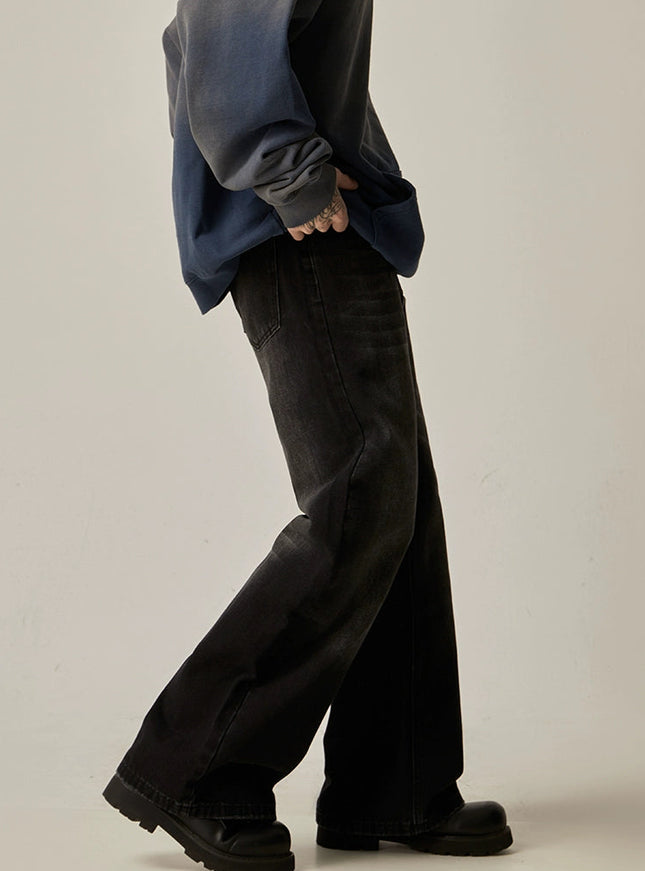 ウォッシュラインストレートデニム