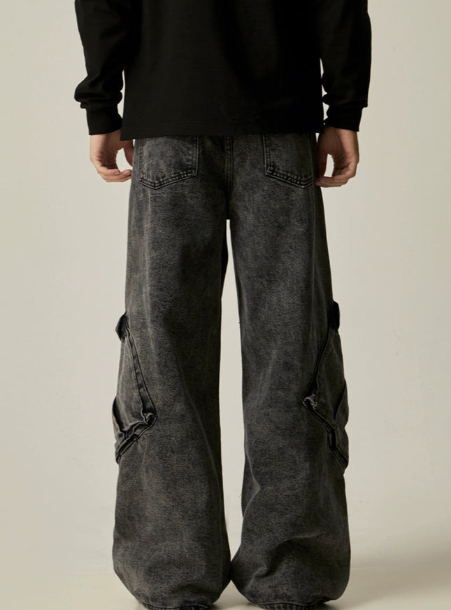 ウォッシュワイドデニム