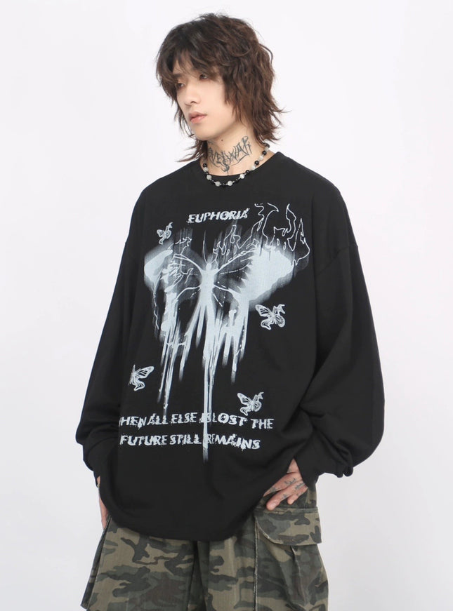 フレイムバタフライロングスリーブTシャツ