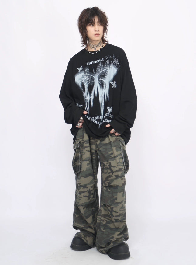 フレイムバタフライロングスリーブTシャツ