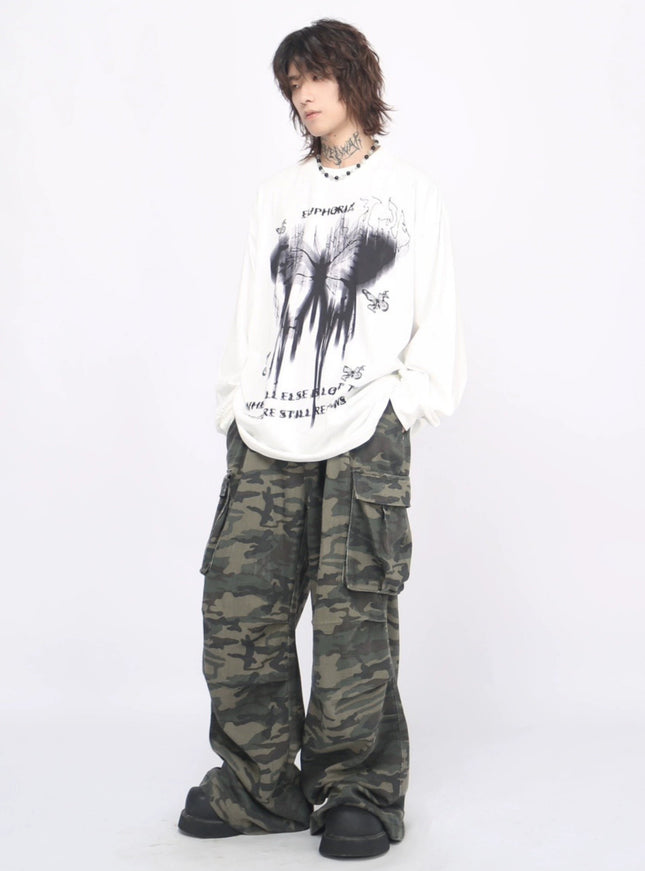 フレイムバタフライロングスリーブTシャツ