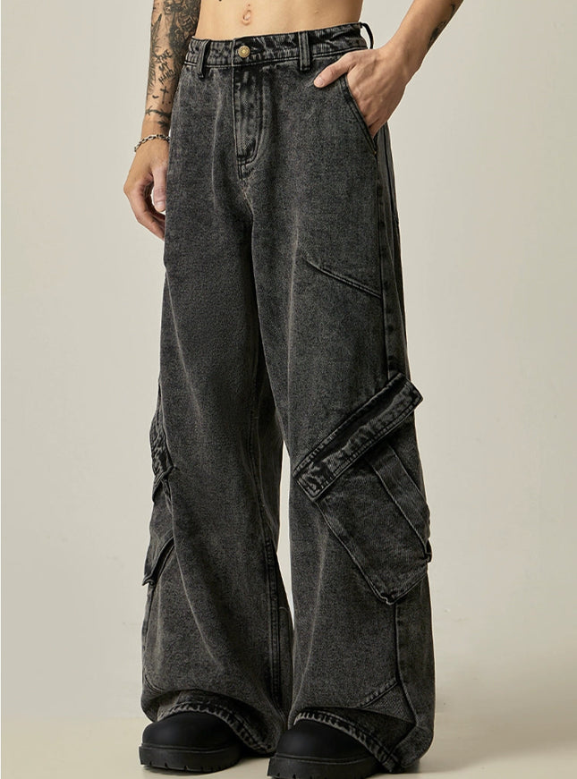 ウォッシュワイドデニム