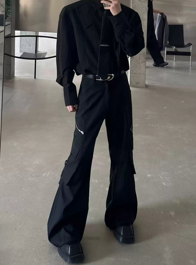 ジップディテールワイドパンツ