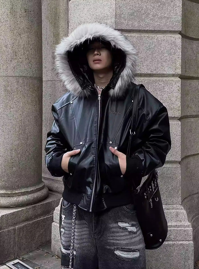 シャドウモードファーフーディジャケット