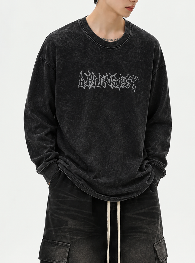 レターウォッシュロングTシャツ