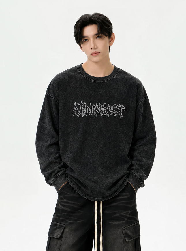 レターウォッシュロングTシャツ