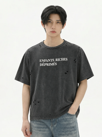 ダメージプリントTシャツ