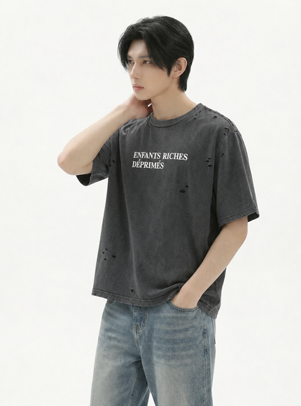 ダメージプリントTシャツ