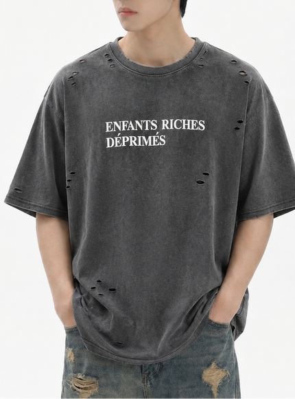 ダメージプリントTシャツ