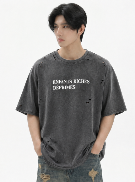 ダメージプリントTシャツ