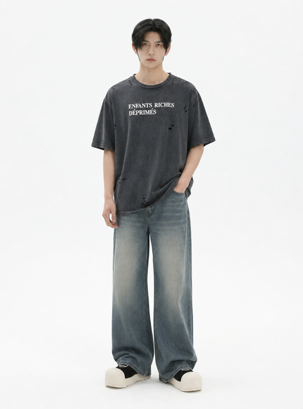 ダメージプリントTシャツ