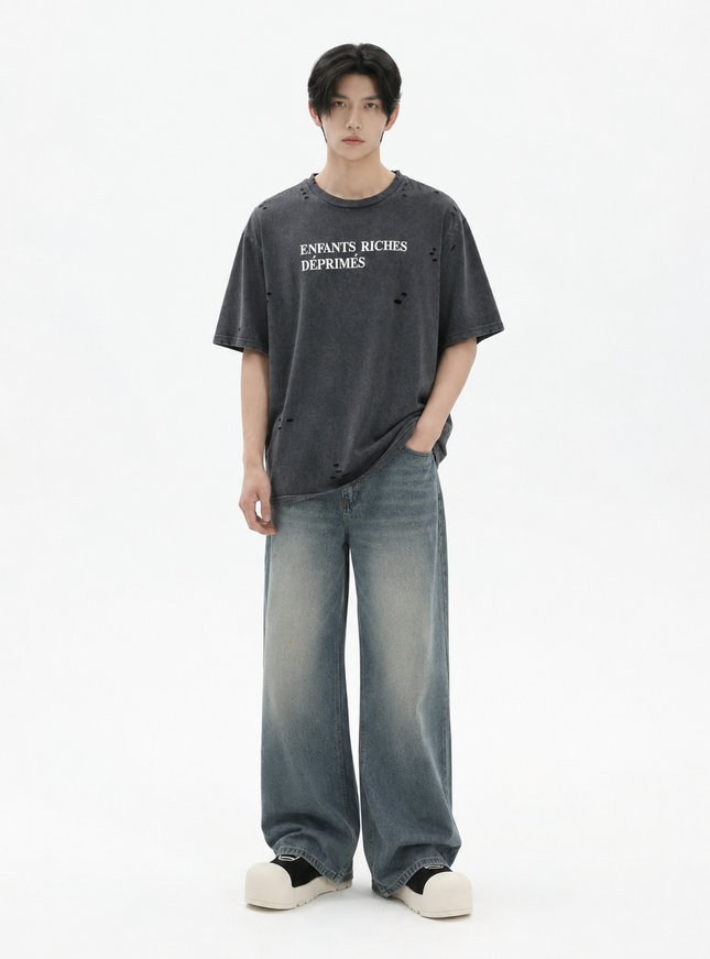 ダメージプリントTシャツ