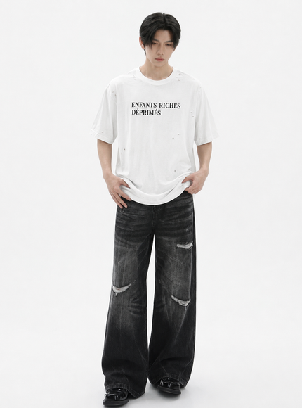 ダメージプリントTシャツ