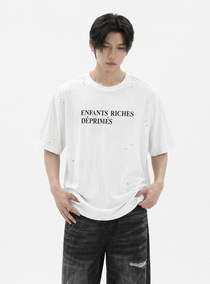 ダメージプリントTシャツ