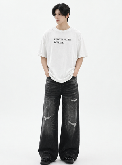 ダメージプリントTシャツ