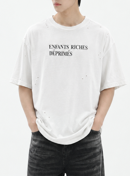 ダメージプリントTシャツ