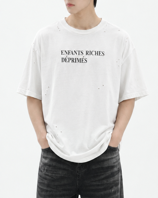 ダメージプリントTシャツ