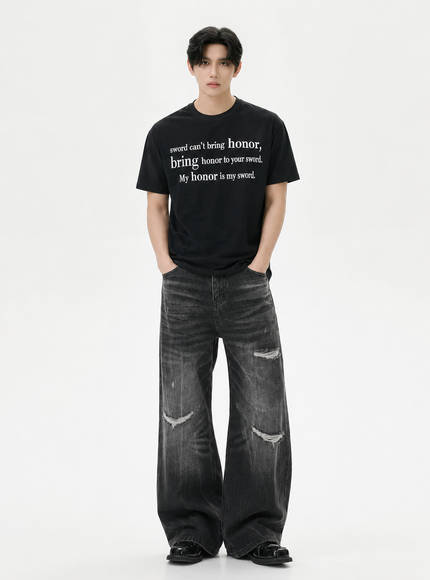 レタープリントTシャツ