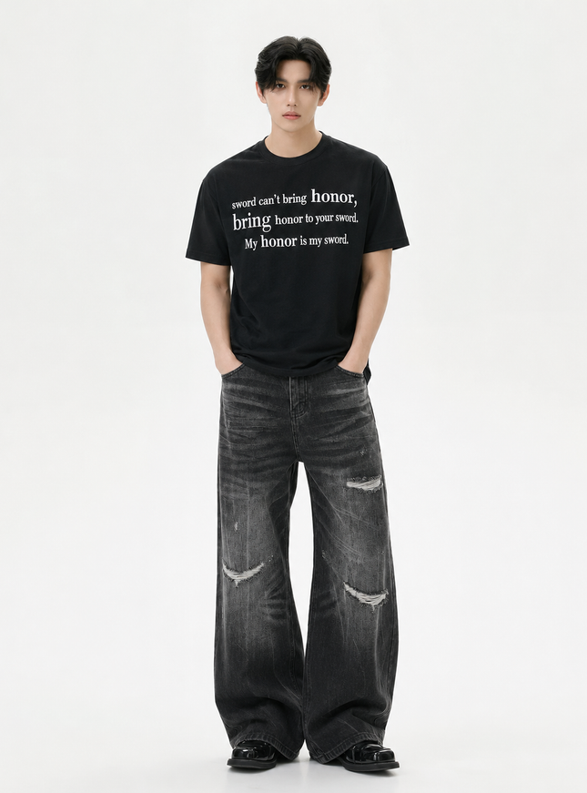 レタープリントTシャツ