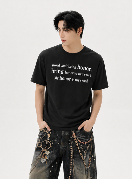レタープリントTシャツ