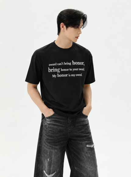 レタープリントTシャツ