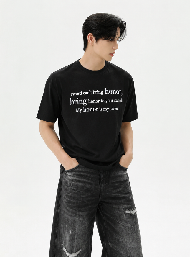 レタープリントTシャツ