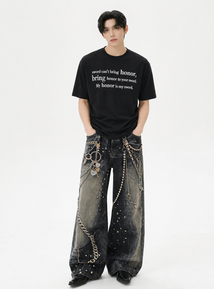 レタープリントTシャツ