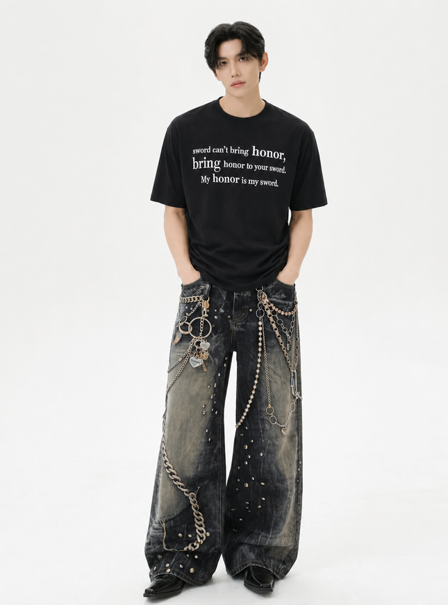レタープリントTシャツ