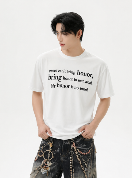 レタープリントTシャツ