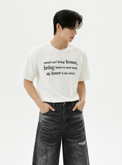 レタープリントTシャツ