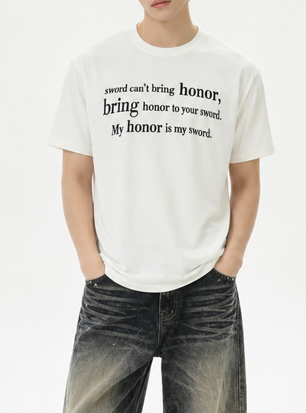 レタープリントTシャツ