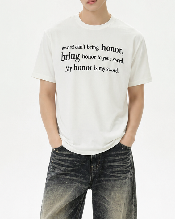 レタープリントTシャツ