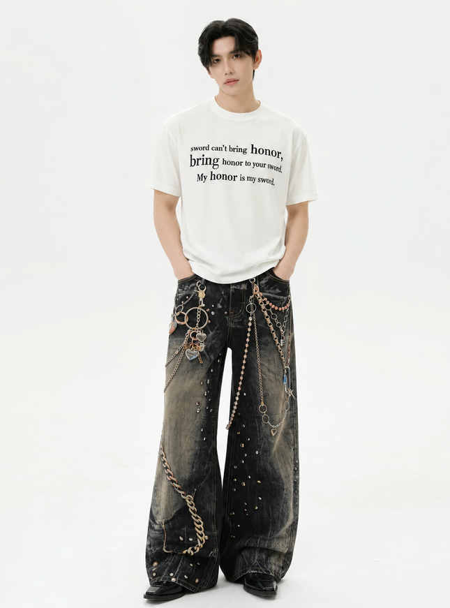 レタープリントTシャツ