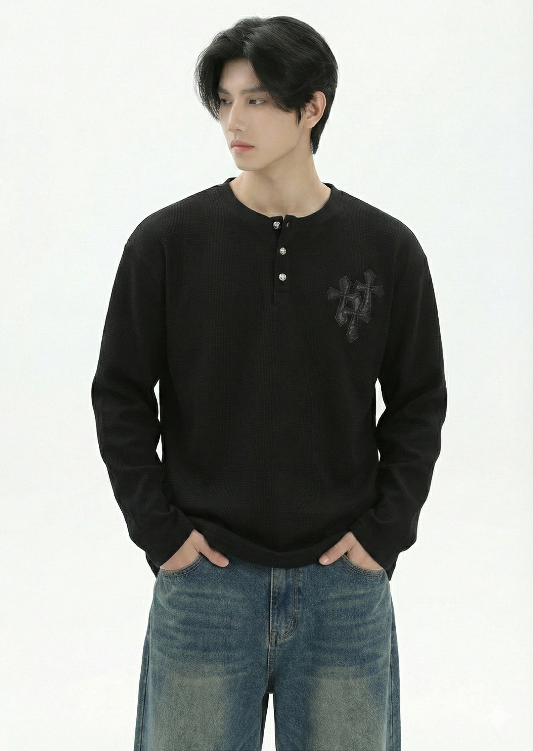 ヘンリークロスロングスリーブTシャツ – SEON