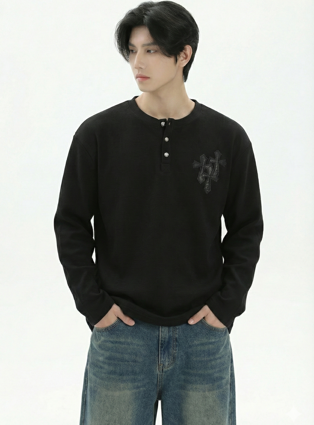 ヘンリークロスロングスリーブTシャツ