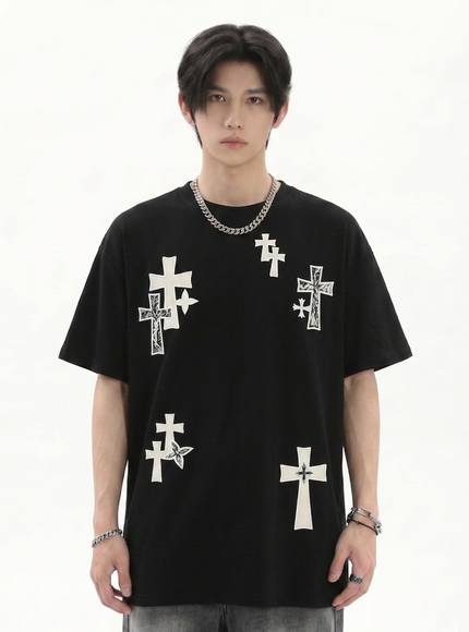 クロスプリントTシャツ