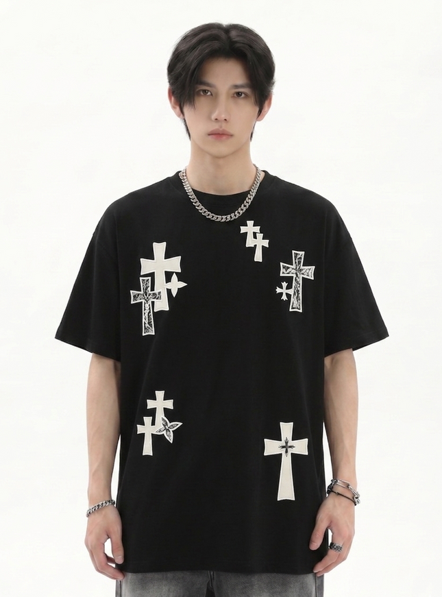 クロスプリントTシャツ