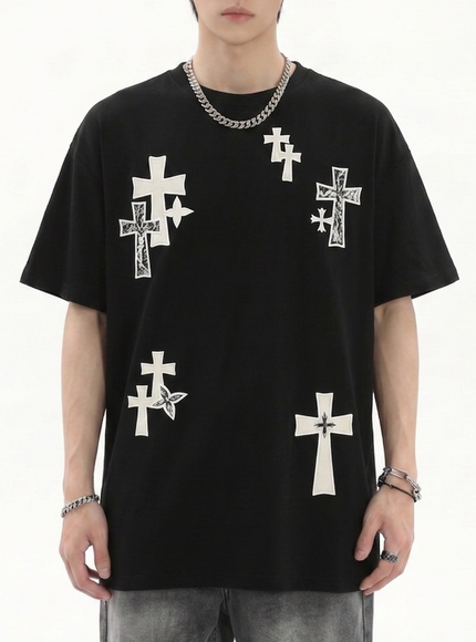 クロスプリントTシャツ