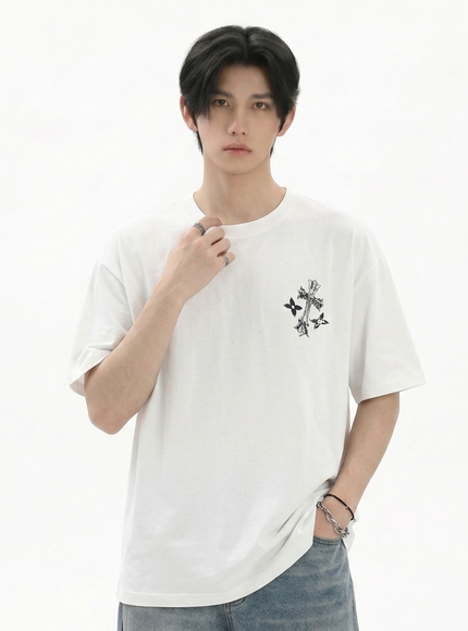 オーバークロスプリントTシャツ