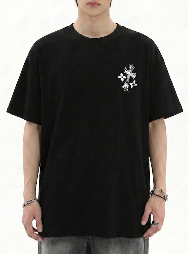 オーバークロスプリントTシャツ
